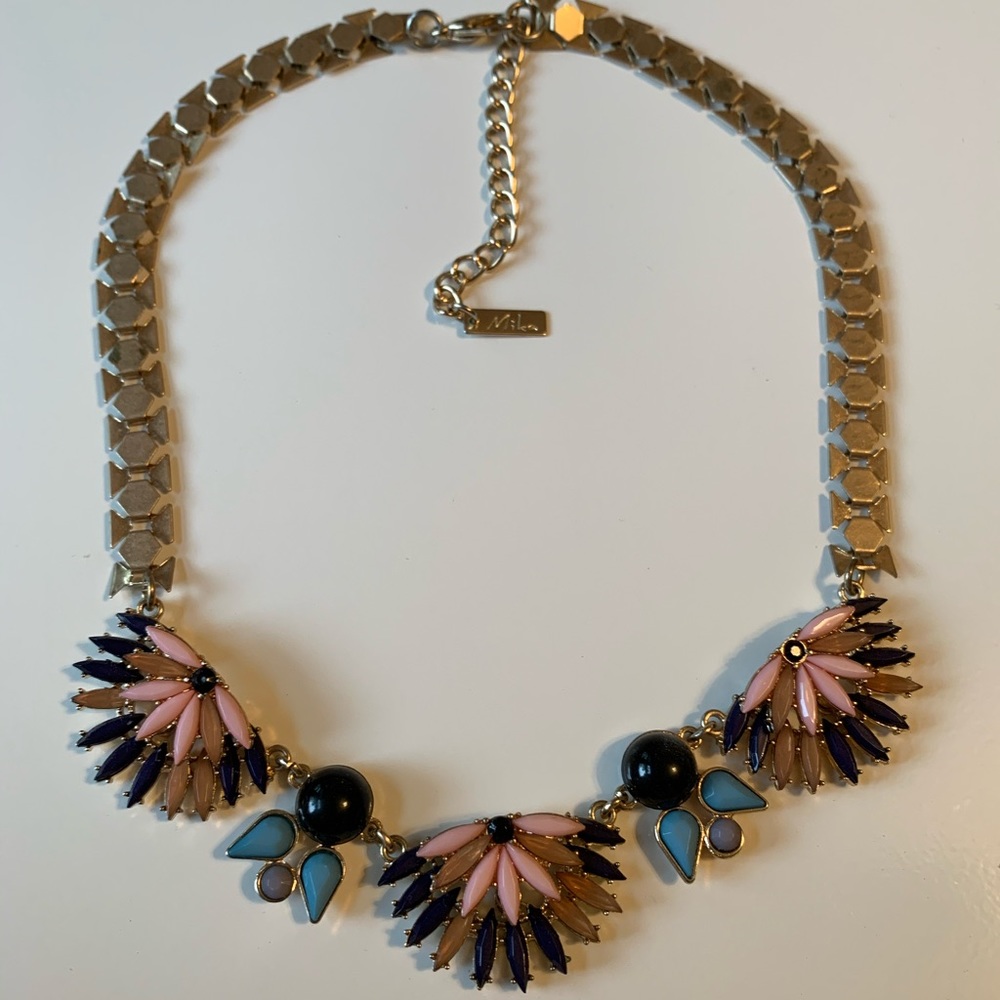 Anthropologie | Mika bead + gold necklace